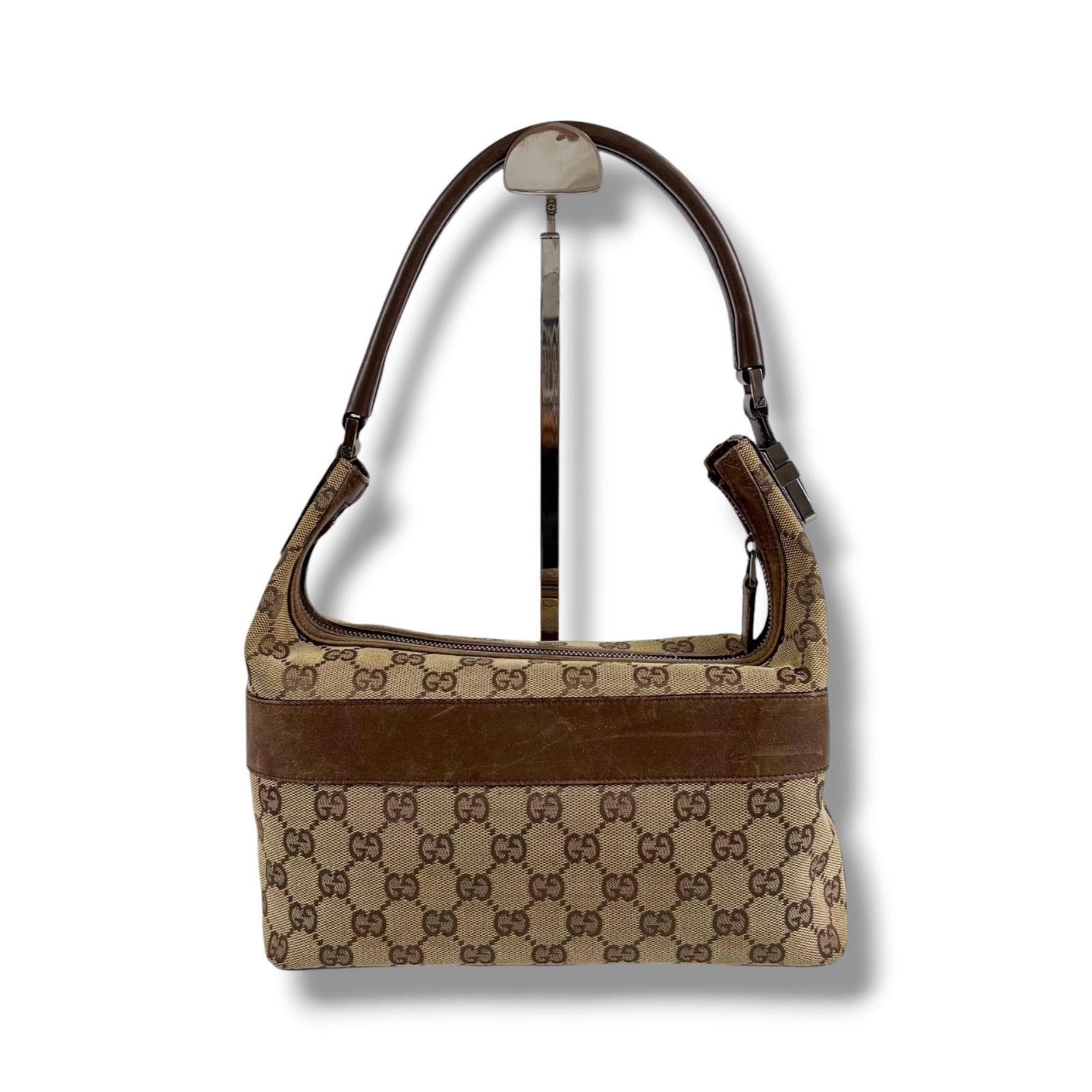 GUCCI グッチ ワンショルダーバッグ ホーボーバッグ ブラウン GG 