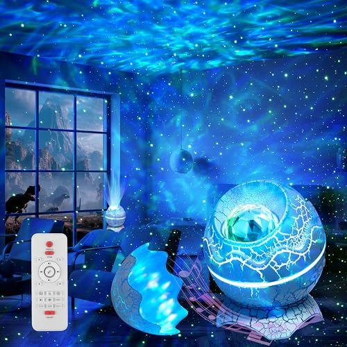 リモコン式 オーロラスタープロジェクター プラネタリウム 家庭用 14種点灯モード 音楽再生 音声制御 輝度/音量/波紋回転スピード調整可 タイマー機能付き ロマンチック雰囲気作り パーテイー飾り/お子さん･彼女にプレゼント/誕生日ギフト 日 d6408410