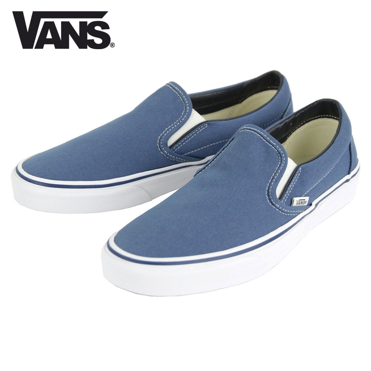 【23.0cm～25.5cm】バンズ スリッポン メンズ 正規販売店 VANS シューズ クラシックスリッポン VANS CLASSIC SLIP-ON NAVY VN000EYENVY