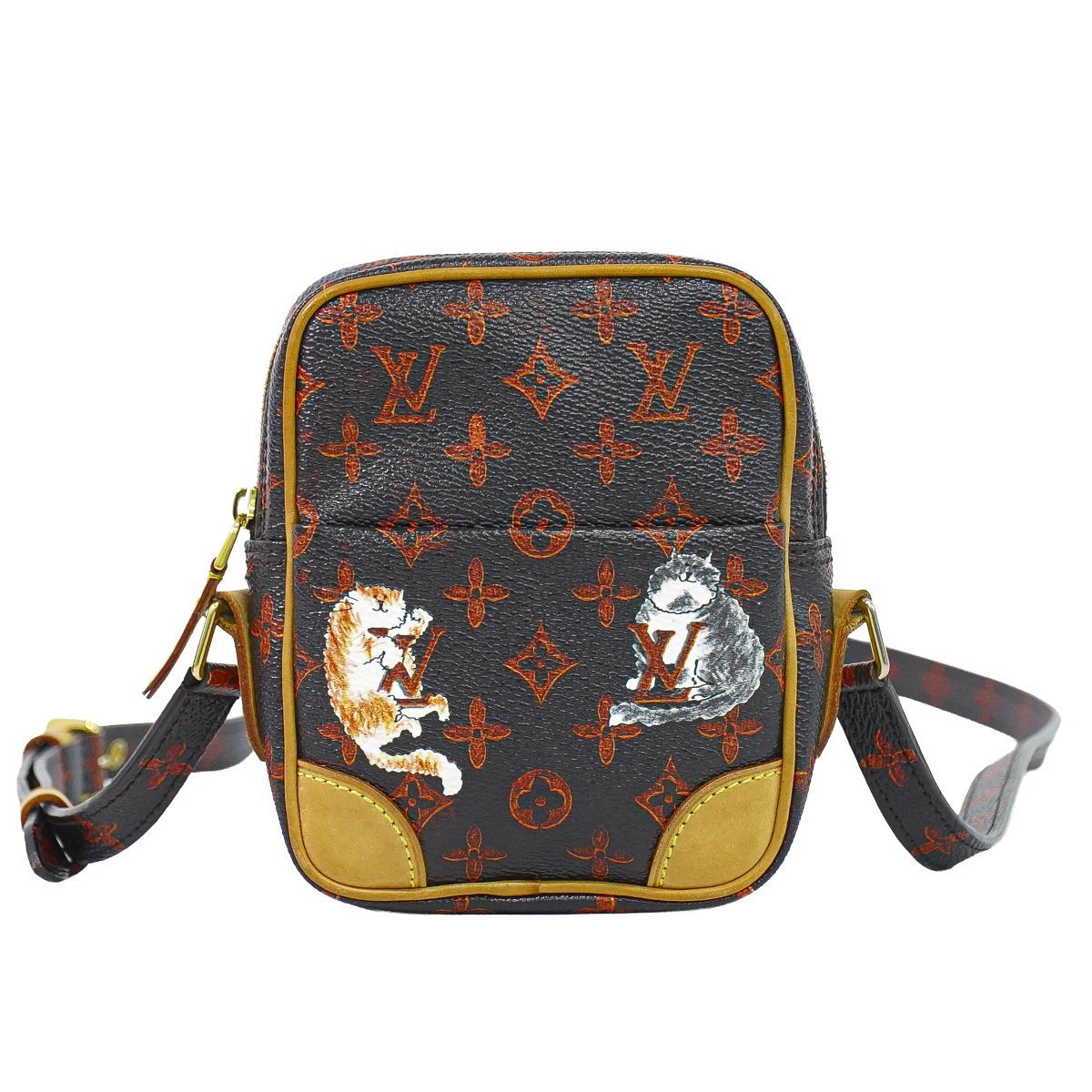 本物 ルイヴィトン LOUIS VUITTON LV パナム セット モノグラム キャットグラム 小のみ ショルダーバッグ ポシェット ブラウン系 ビトン 中古・