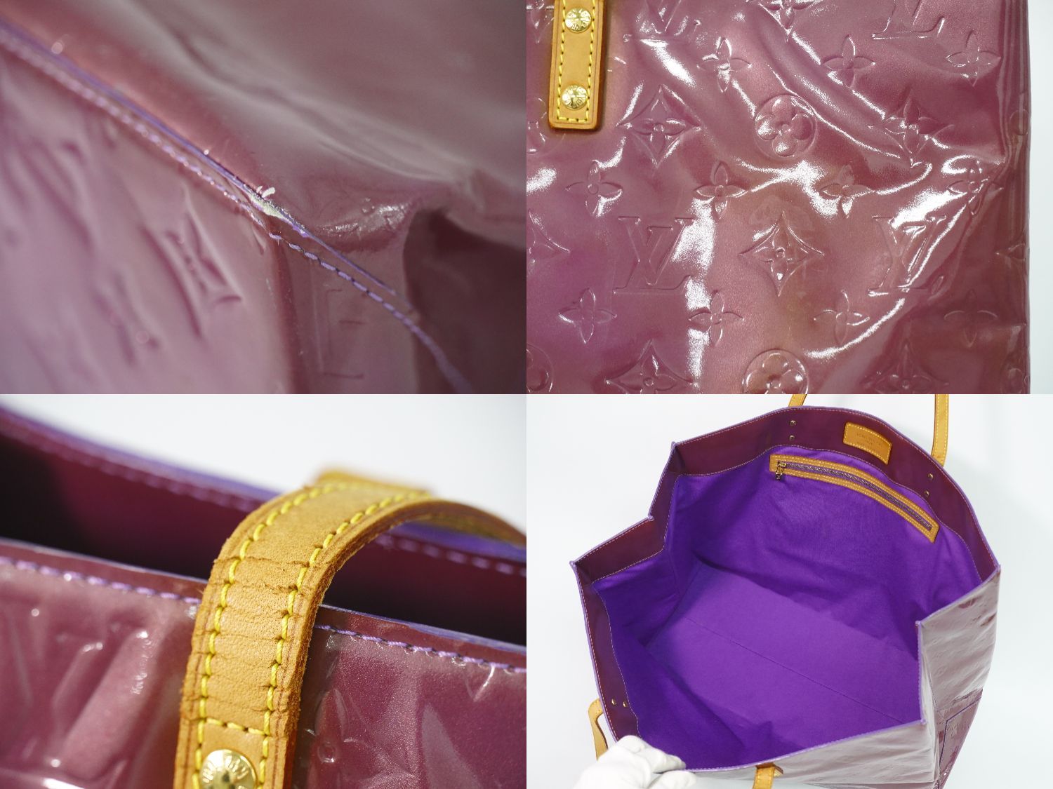 本物 ルイヴィトン LOUIS VUITTON LV リード GM ヴェルニ レザー 