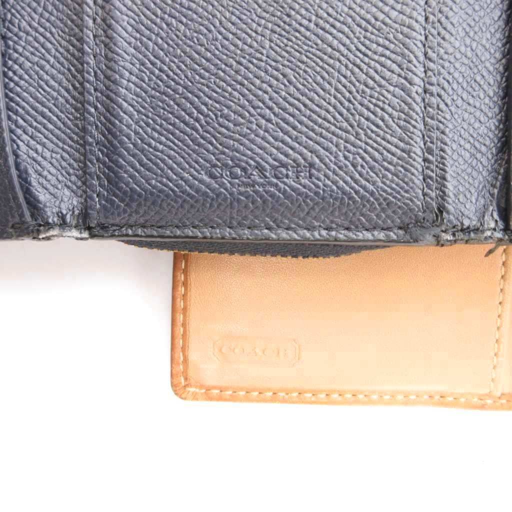 コーチ COACH 二つ折り財布 2点セット女性用 紺 ネイビー ベージュ 型