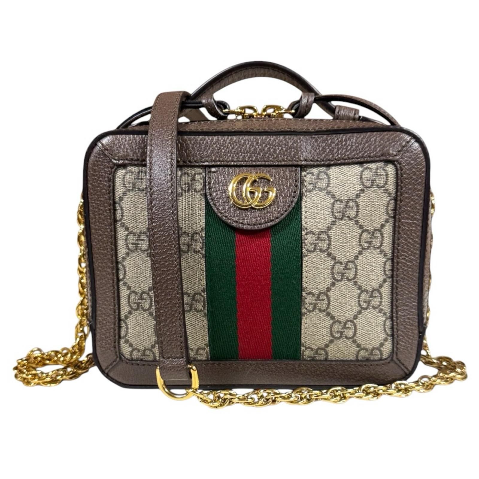 グッチ オフィディア ショルダーバッグ GGスプリームキャンバス 602576 ブラウン レディース GUCCI 中古 グッチ