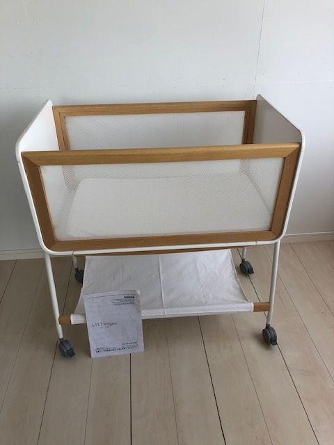 クリーニング済み 説明書付 wagon リリワゴン2 ベビーベッド マット付