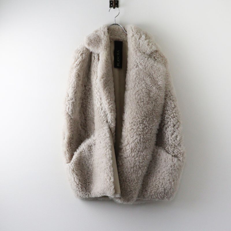 美品 人気アイテム ドゥーズィエムクラス BLANCHA ブランカ SHEARLING VEST ムートンベスト 42 生成┃シープファー【2400014972658】
