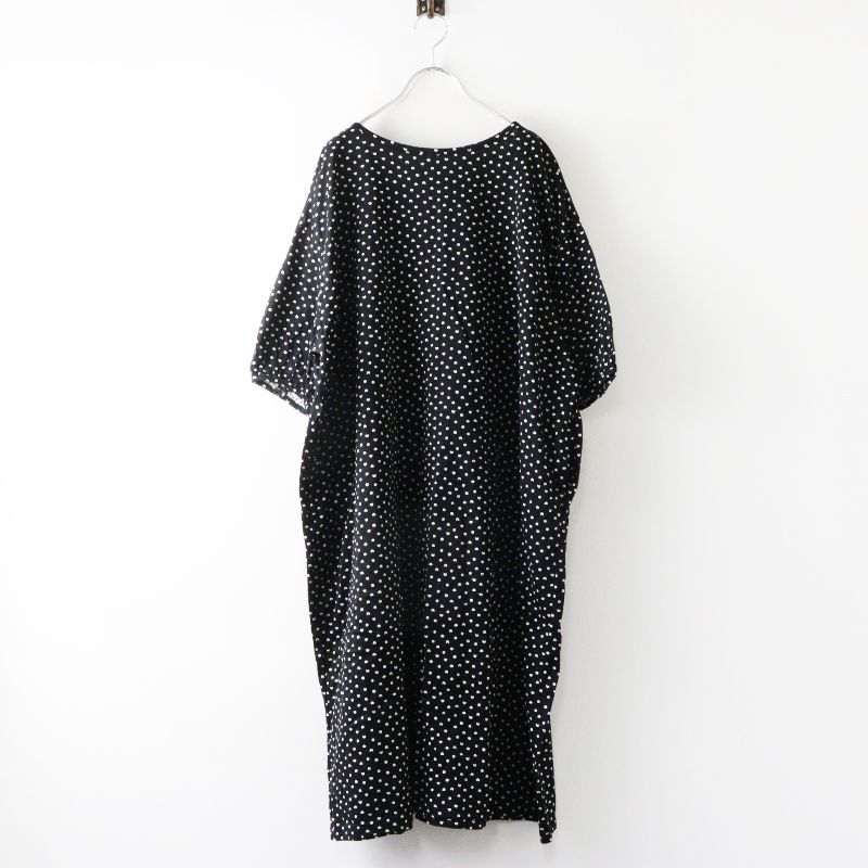 美品 2025MS マーブルシュッド marble SUD Mame dot ワンピース＼ブラック コットン マメドット ドレス 【2400014981520】