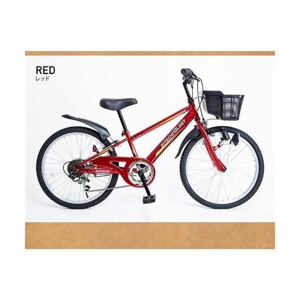 自転車 サイクル 21テクノロジー 22インチ 子供マウンテンバイク シマノ6段変速付き KD226 [レッド]