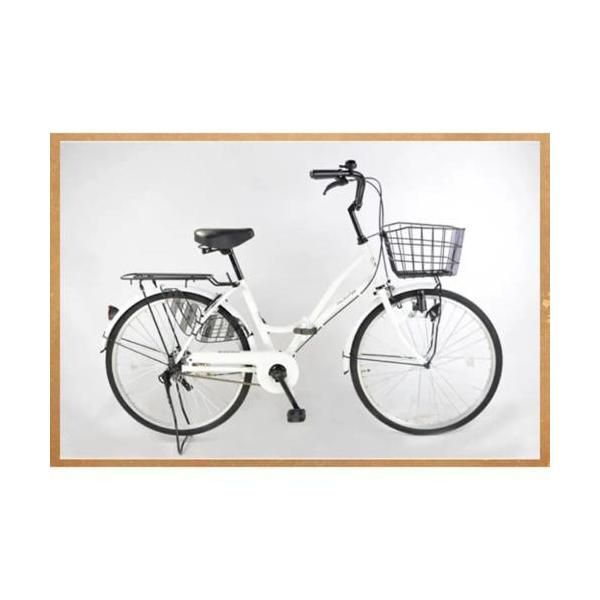 折りたたみ自転車 シティサイクル 24インチ ママチャリ 21テクノロジー(21Technology) MC240(パールホワイト)