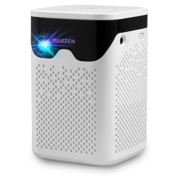ポータブル プロジェクター MAXZEN 家庭用 4K対応 小型 ミニ コンパクト Wi-Fi2.4G/5G 3300ｍAh Bluetooth5.2 Android11 MP-D12HC-WH