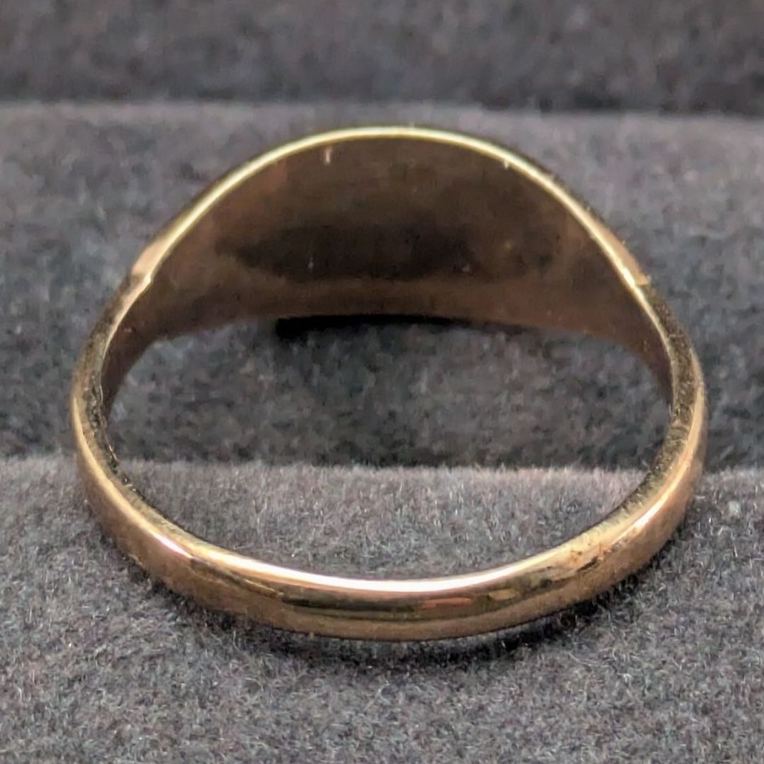 ヴィンテージ 18K HGE イニシャル 「H」 8.5号 シグネットリング ピンキーリング ゴールドカラー 18金厚メッキ アンカス社 メンズ レディース