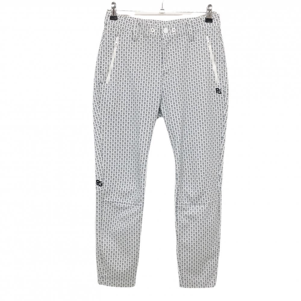 【超美品】パーリーゲイツ パンツ 白×ネイビー 総柄 ストレッチ レディース 1(M) ゴルフウェア PEARLY GATES 6,730円