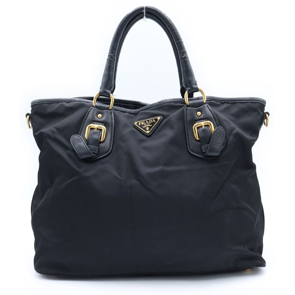 PRADA (プラダ) トライアングルロゴ テスート ハンドバッグ ブラック BN1826