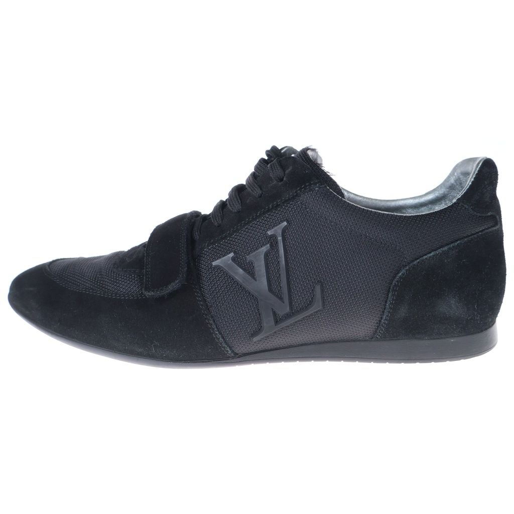 LOUIS VUITTON (ルイヴィトン) Big Logo Suede Mesh Sneaker GO-0131 ロゴデザイン スエード メッシュ スニーカー シューズ ブラック