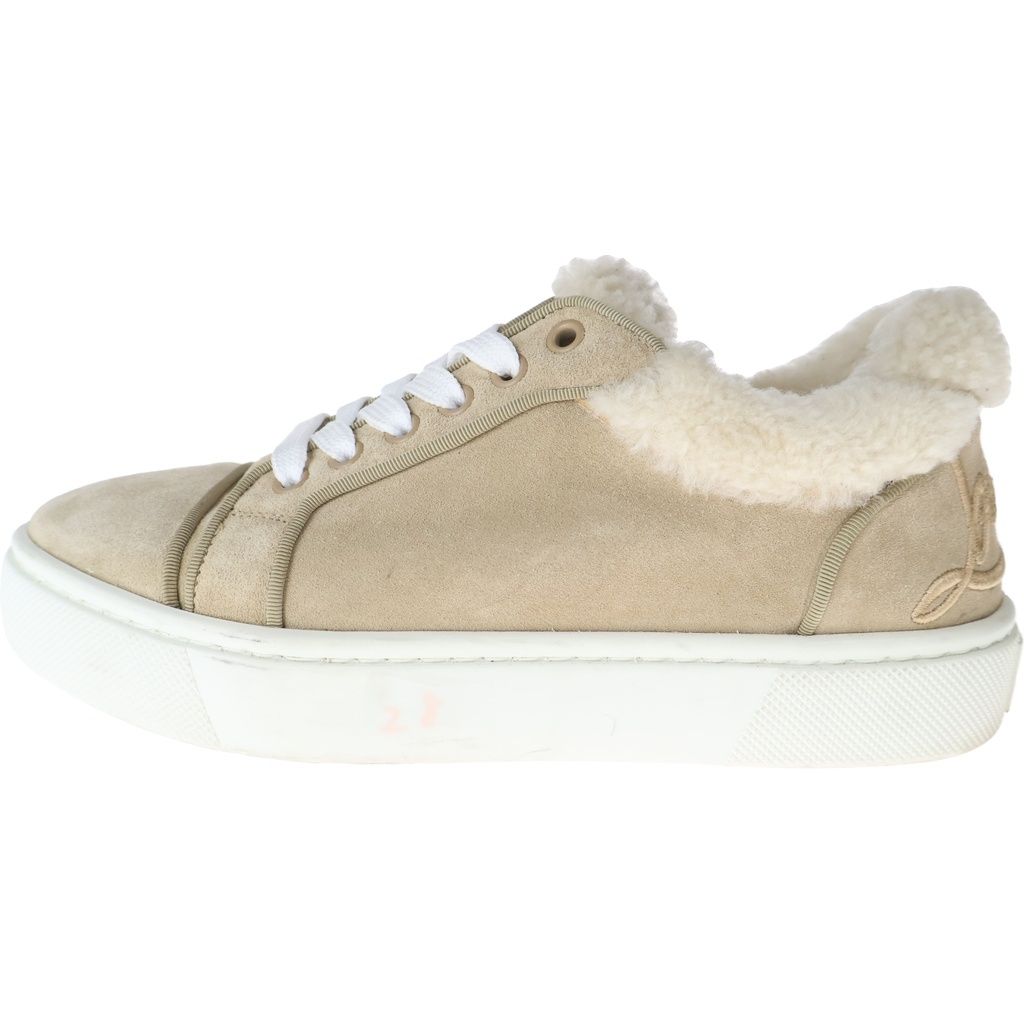 CHRISTIAN LOUBOUTIN (クリスチャンルブタン) WMNS FUN VIEIRISSIMA ATLAS ウィメンズ アトラス ムートンボア ヌバック ローカットスニーカー レディース ベージュ 3221066