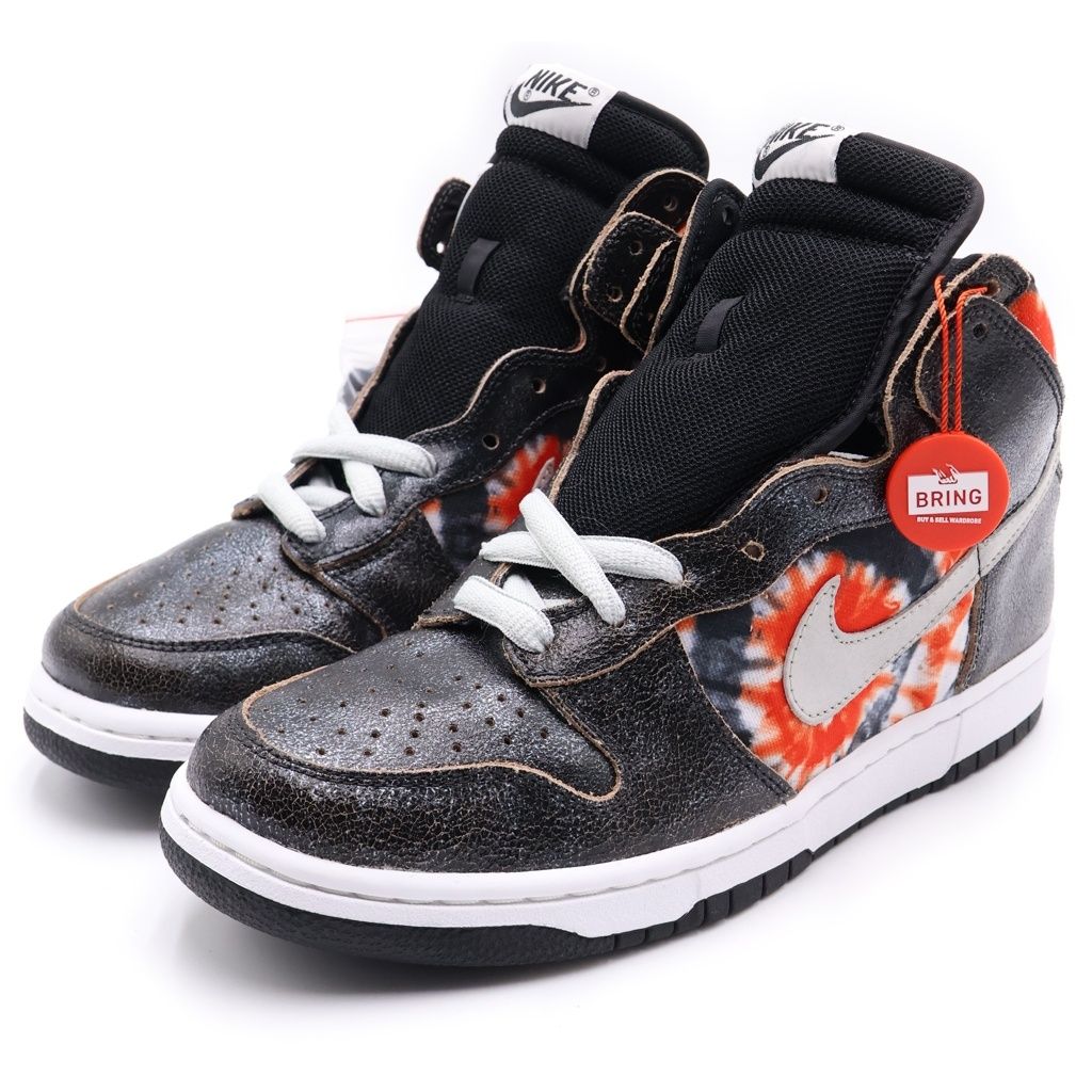 NIKE SB (ナイキエスビー) 【観賞用 2004年製】 DUNK HIGH HUF TIE-DYE ダンク ハフ タイダイ ハイカットスニーカー ブラック/レッド US9/27cm 305050-102