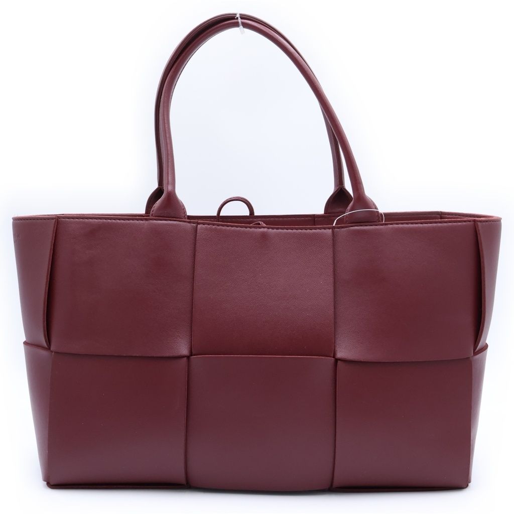 BOTTEGA VENETA (ボッテガヴェネタ) アルコトート ミディアム トートバッグ ハンドバッグ ボルドー レッド レザー