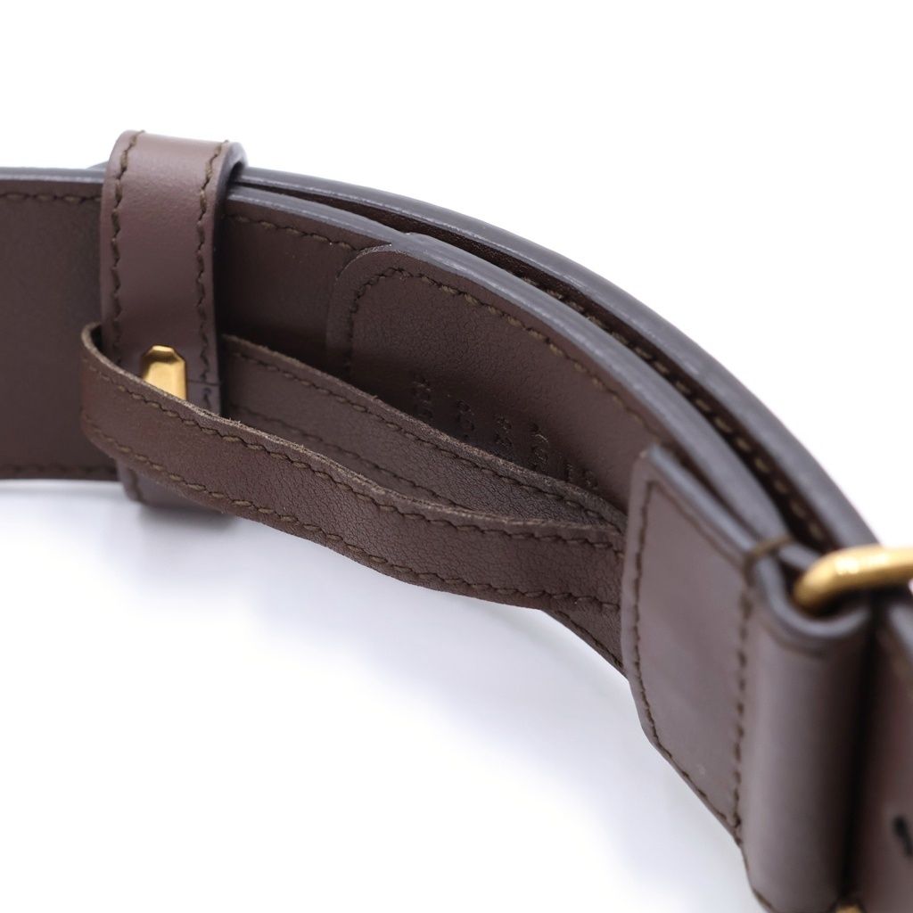 GUCCI (グッチ) Gバックル GGスプリーム レザーベルト ブラウン 400593