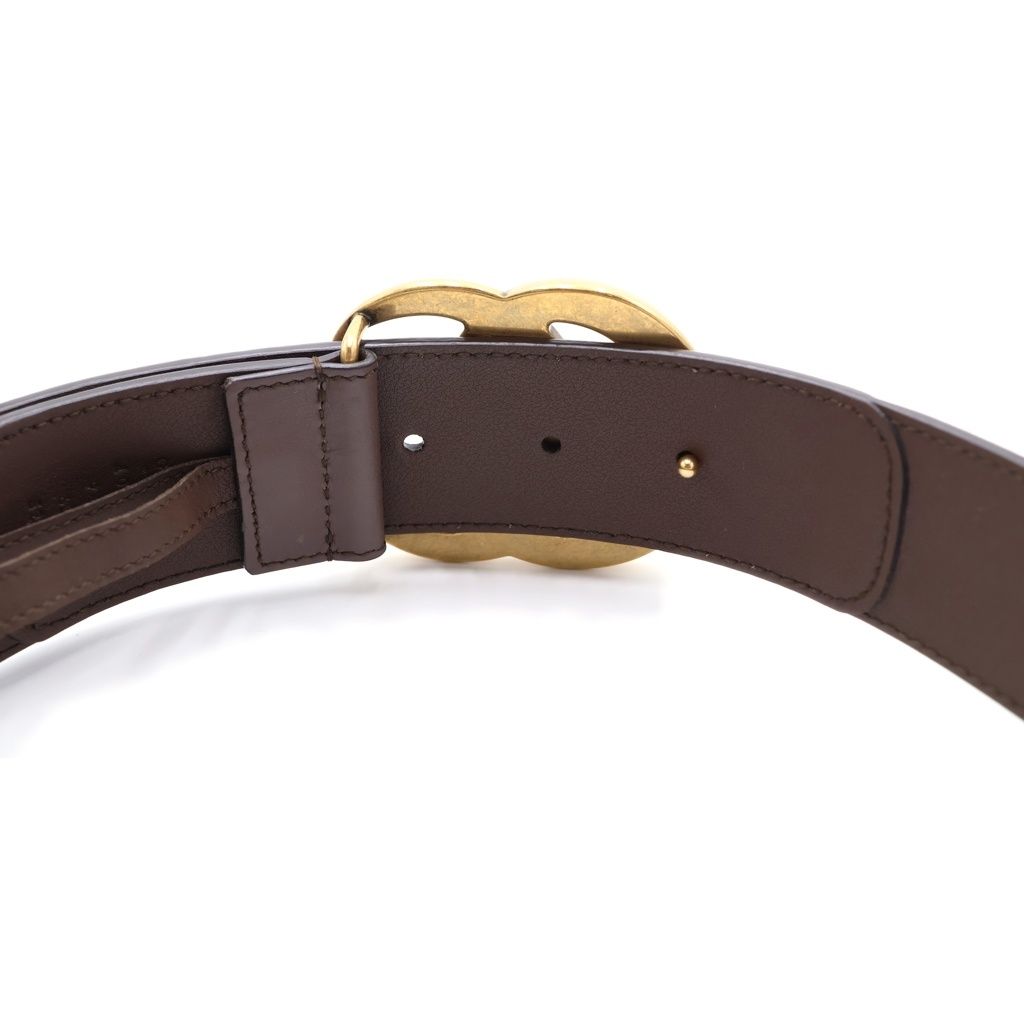 GUCCI (グッチ) Gバックル GGスプリーム レザーベルト ブラウン 400593