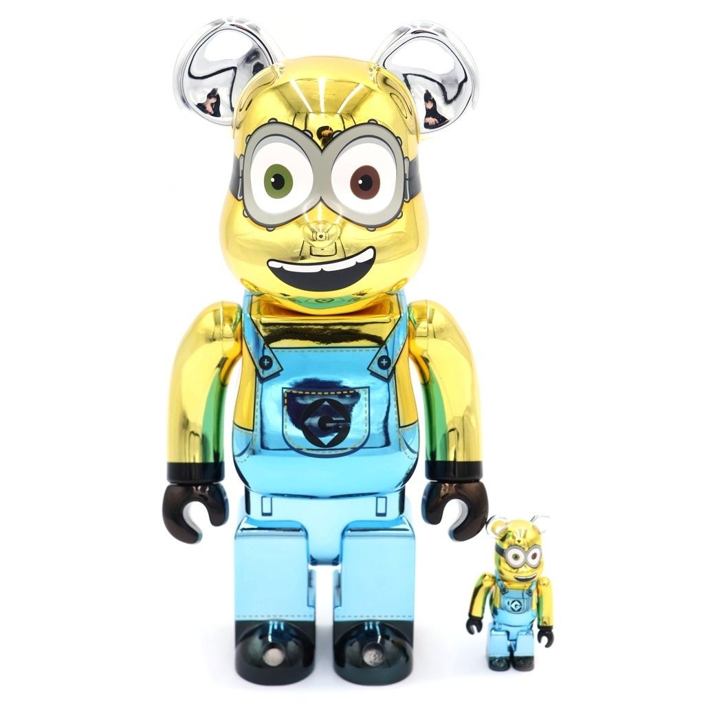 BE@RBRICK (ベアブリック) MEDICOM TOY KEVIN Chrome Ver. ミニオン BOB 100%/400%
