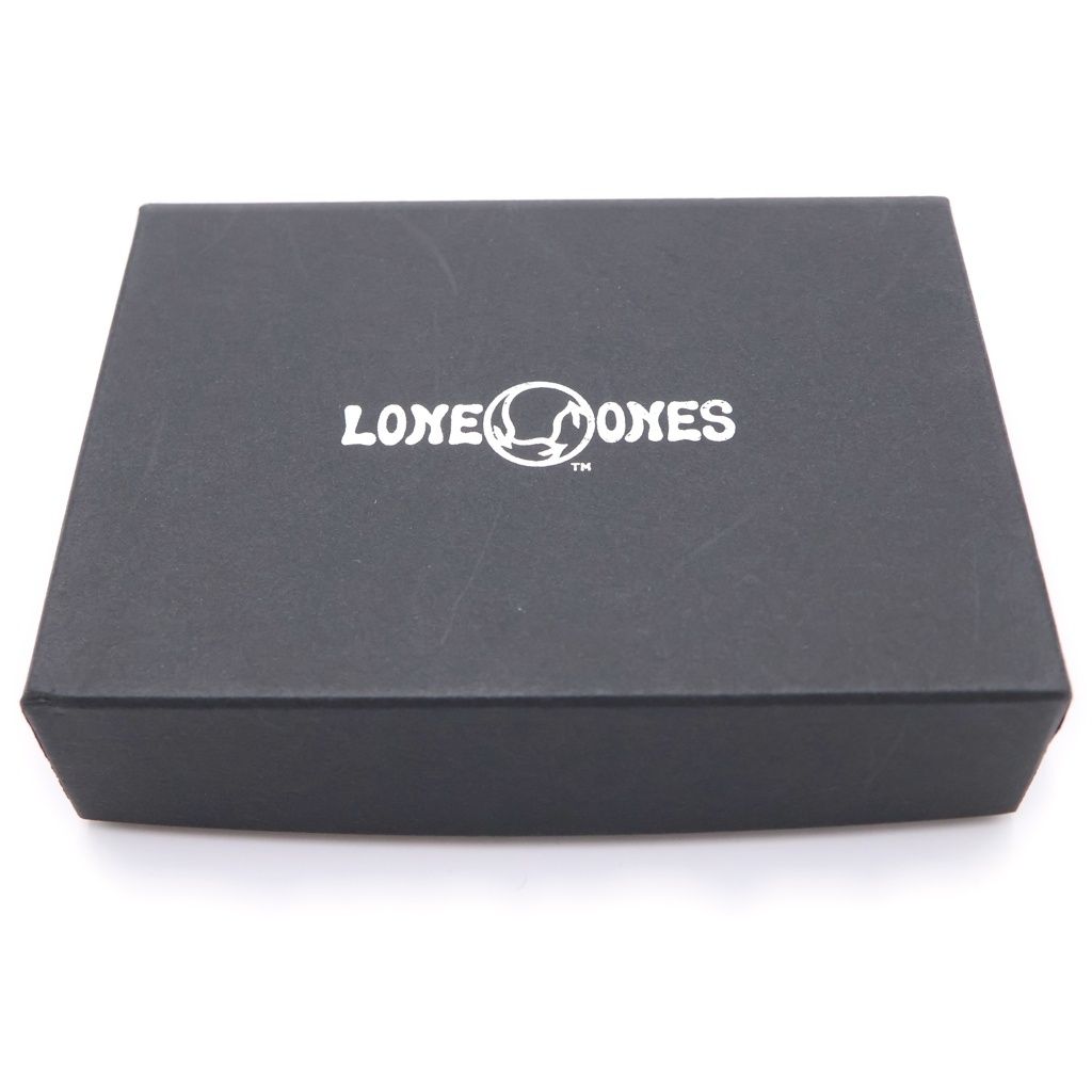 LONE ONES (ロンワンズ) ロゴプレート クロコ型押し 名刺入れ ブラック