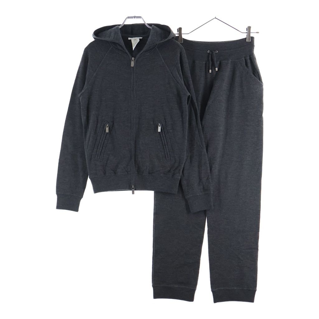 CELINE (セリーヌ) セットアップ カシミヤニット ジップアップパーカー フーディー イージーパンツ グレー 2 5853/1234 2 1801/1270