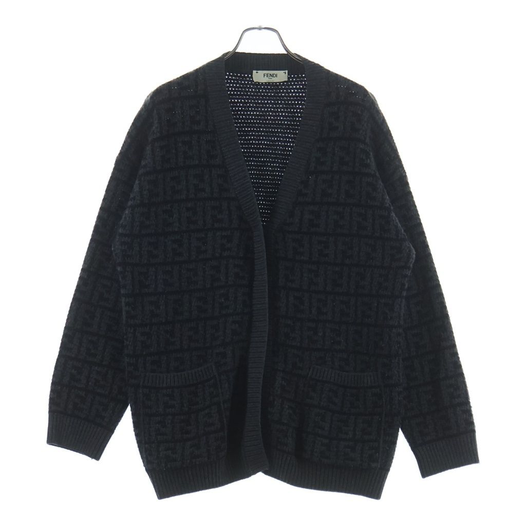 FENDI (フェンディ) ズッカ柄 ニット カーディガン グレー #40 FZC950