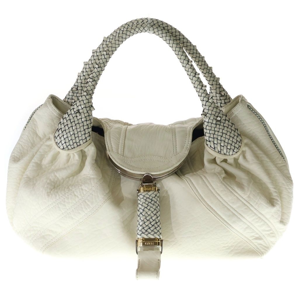 FENDI (フェンディ) スパイバッグ ショルダーバッグ ハンドバッグ ホワイト レザー 8BR511