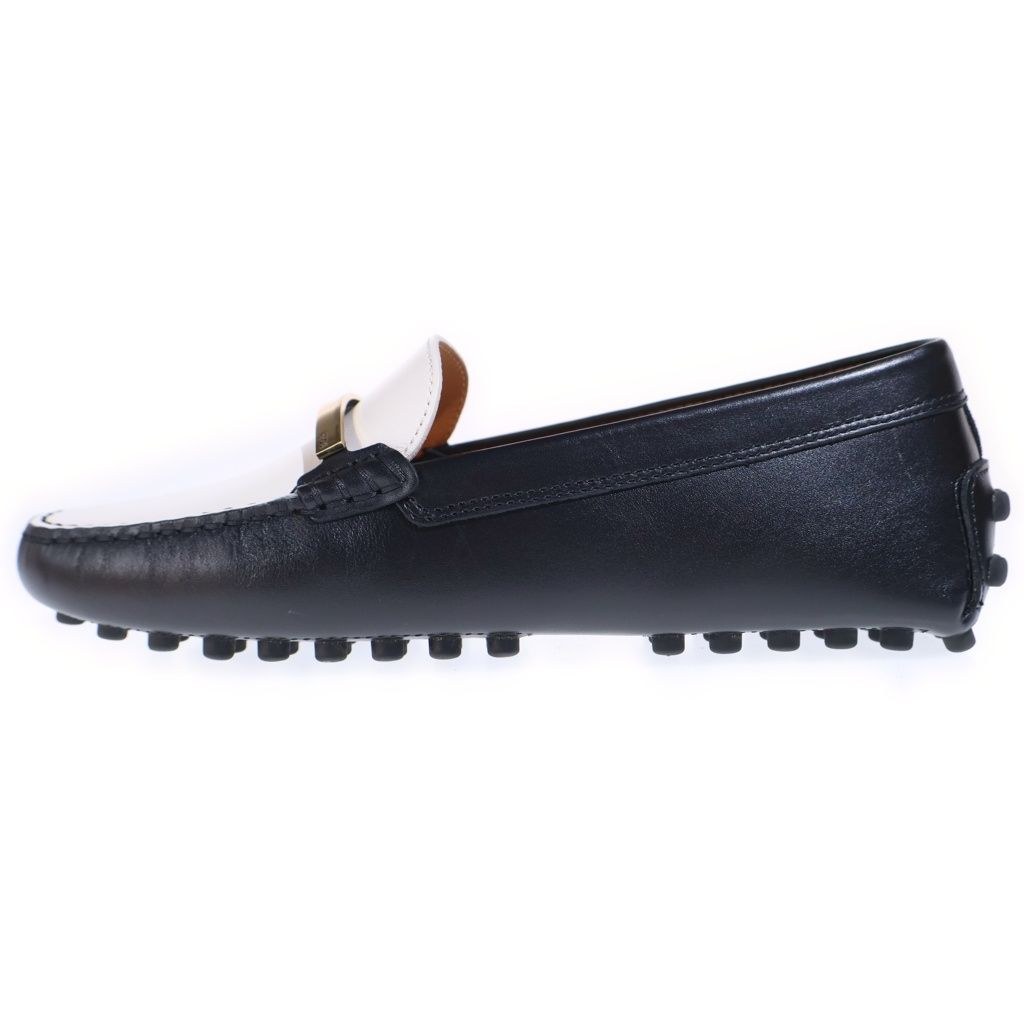 TOD'S (トッズ) トッズ ローファー ブラック×ホワイト レザー #36 2/1