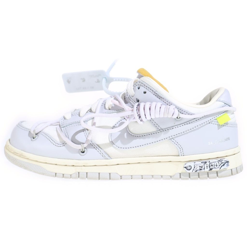 NIKE (ナイキ) ×OFF-WHITE DUNK LOW 1 DM-1602-123 1OF 50 LOT49 オフホワイト ダンク ローカットスニーカー グレー DM-1602-123 US8/26.0cm
