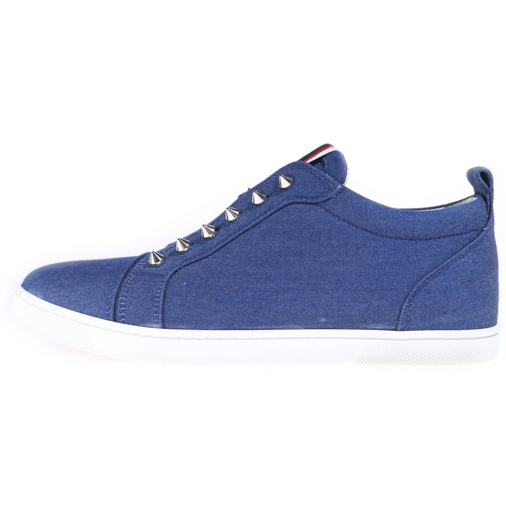 CHRISTIAN LOUBOUTIN (クリスチャンルブタン) F.A.V Fique A Vontadeデニムスパイクスニーカー 40 1/2 ブルー