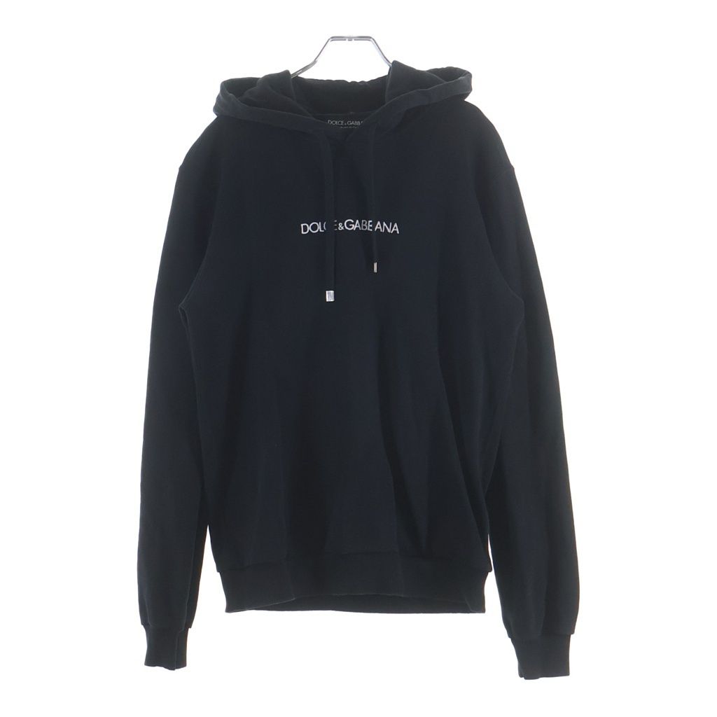 DOLCE & GABBANA (ドルチェアンドガッバーナ) ロゴ刺繍 プルオーバー スウェットパーカー フーディー ブラック JZ-G9JQ3T/G7MII-B