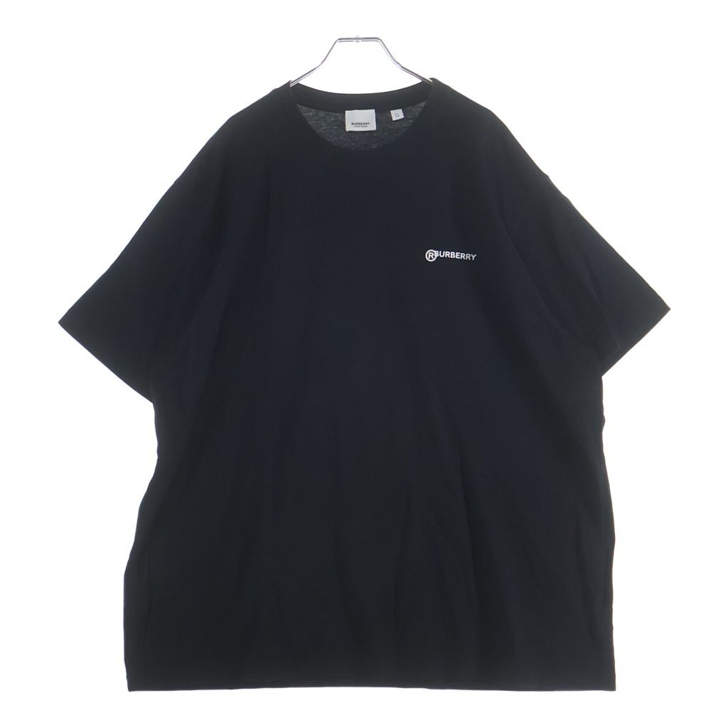 BURBERRY (バーバリー) ロゴプリント クルーネック 半袖Tシャツ カットソー ブラック 8025657