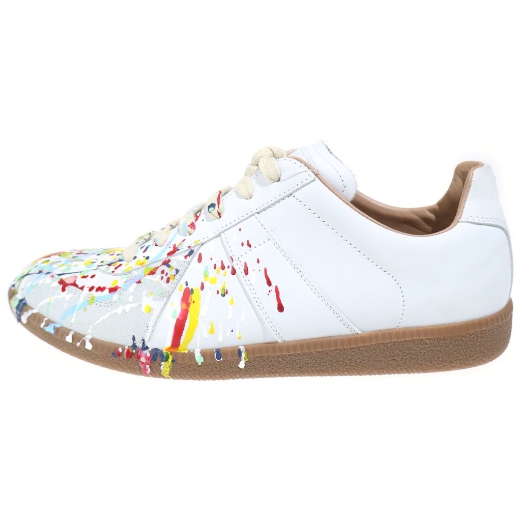 Maison Martin Margiela (メゾンマルタンマルジェラ) GERMAN TRAINER ジャーマントレーナー ペンキ加工 ローカットスニーカー ホワイト