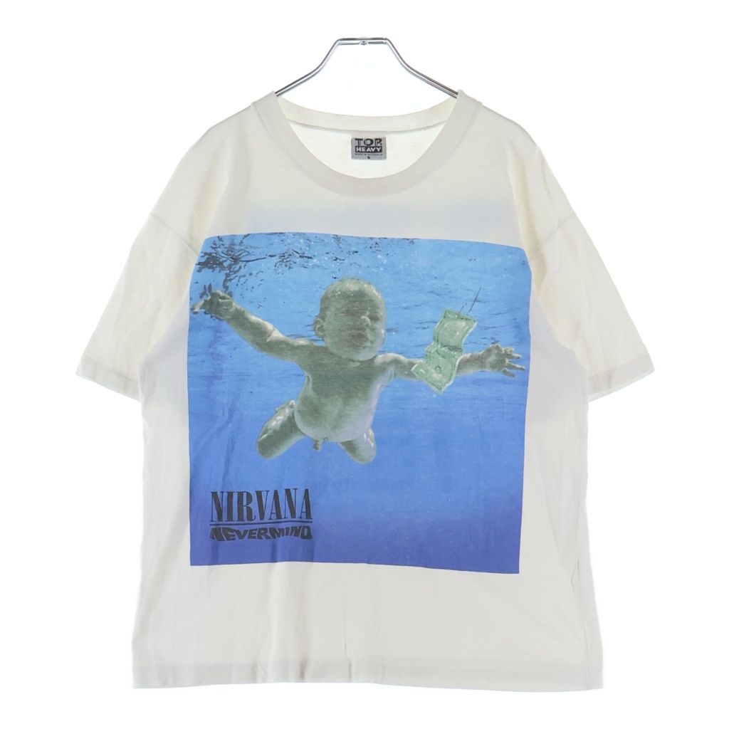 VINTAGE (ヴィンテージ) 90s NIRVANA NEVERMIND EURO 裾袖シングル クルーネックTシャツ ホワイト