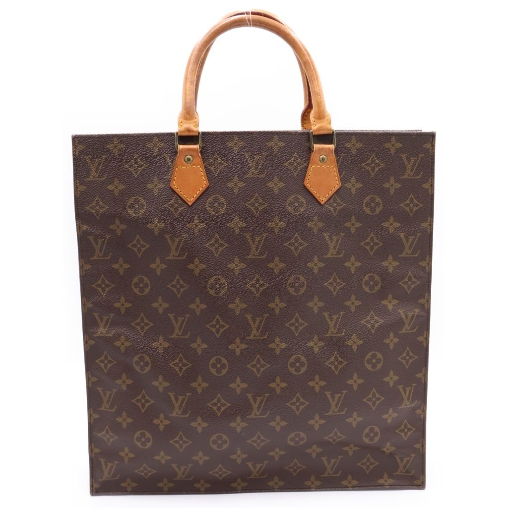 LOUIS VUITTON (ルイヴィトン) モノグラム サックプラ トートバッグ ハンドバッグ ブラウン PVCレザー M51140 ゴールド金具