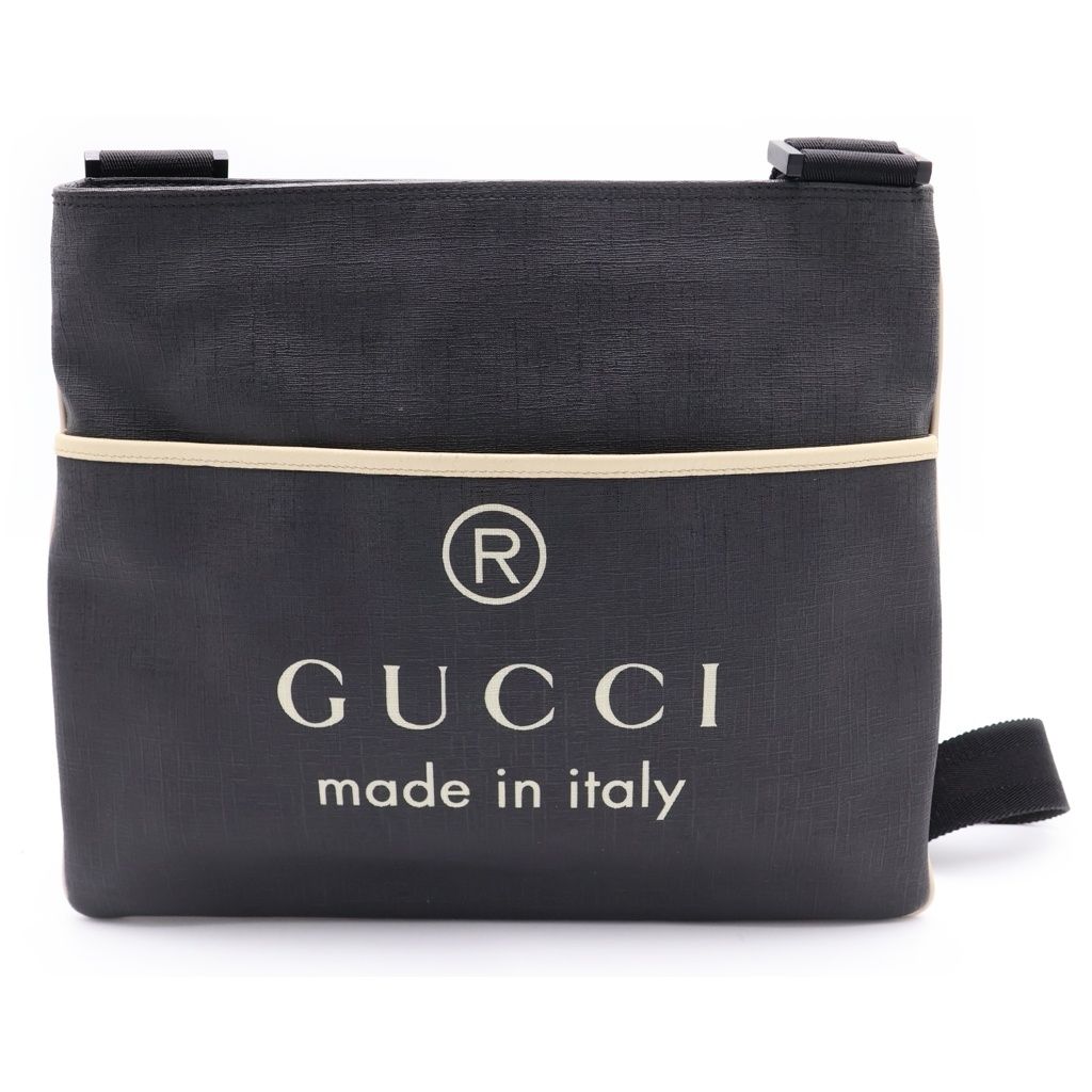 GUCCI (グッチ) メッセンジャーバッグ ショルダーバッグ ブラック レザー 162904 ブラック金具