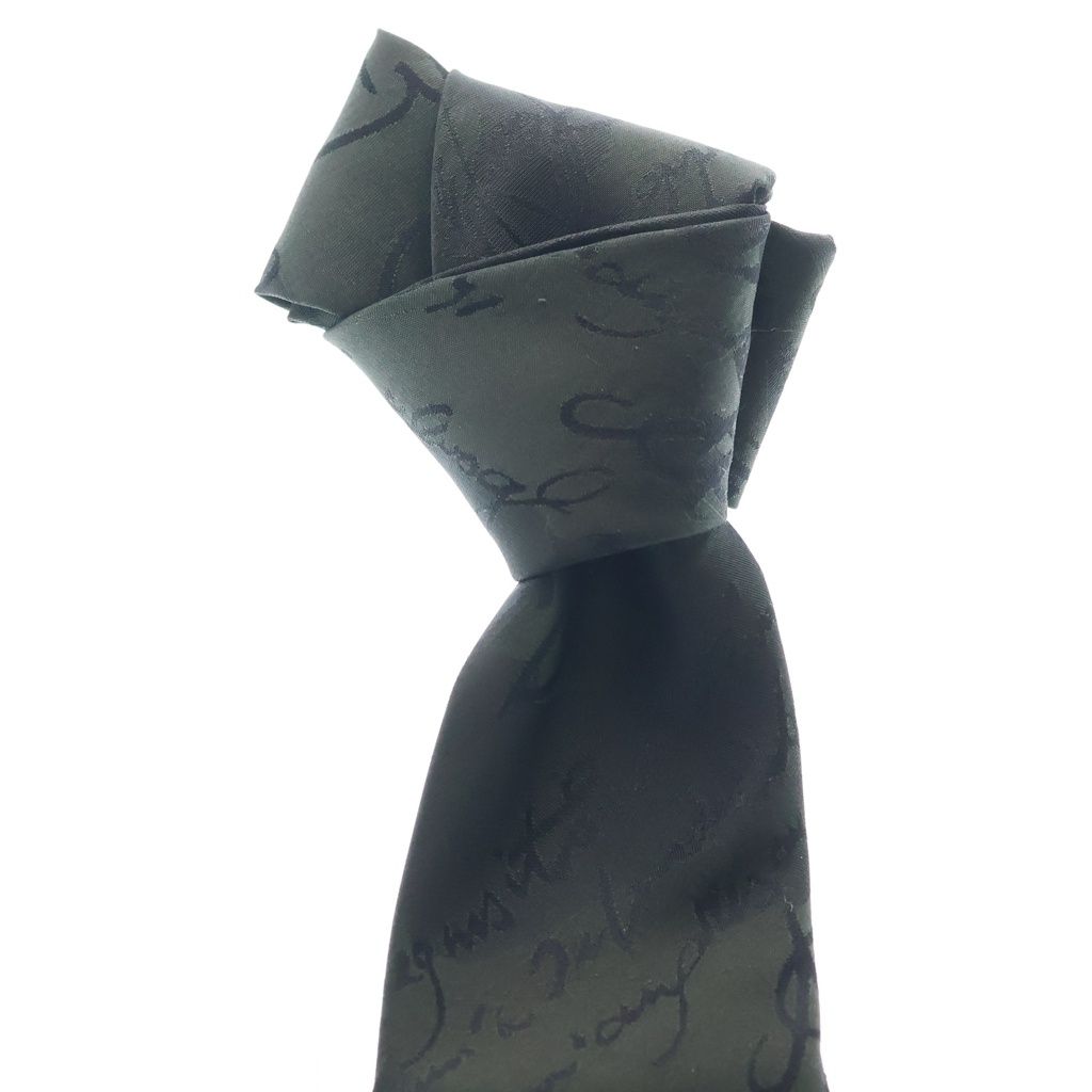 Berluti (ベルルッティ) シルクスクリットタイ 総柄 ネクタイ カーキ