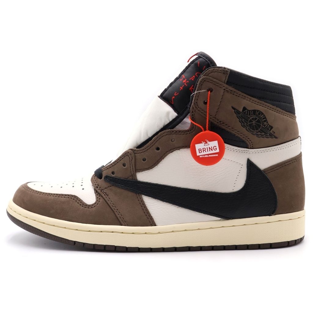 NIKE (ナイキ) ×TRAVIS SCOTT AIR JORDAN 1 RETRO HIGH OG TS SP トラヴィススコット エアジョーダン1 ハイカットスニーカー ブラウン/ホワイト CD4487-100 US10/28cm