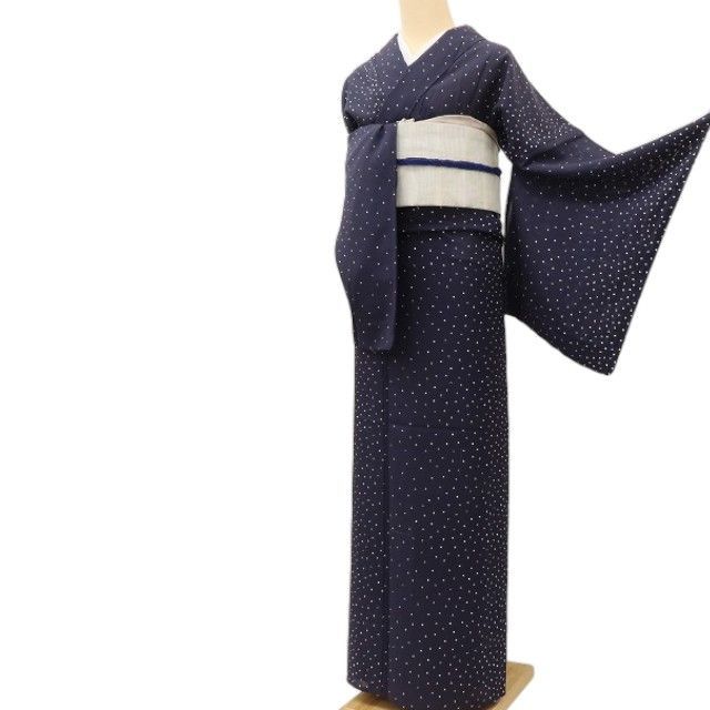 百華❀Y5002◇美品 正絹 手縫い仕立て 居敷当て付 夏着物 五泉 絽 小紋