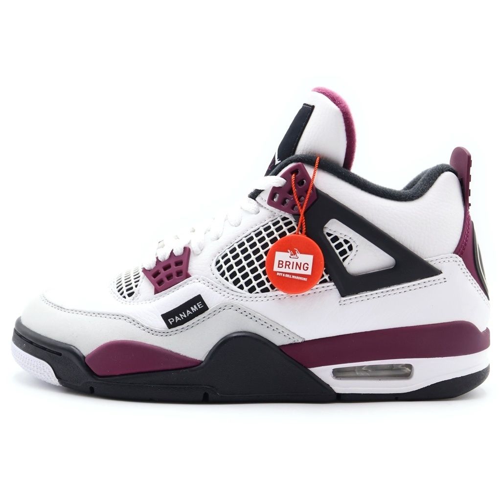 NIKE (ナイキ) ×Paris Saint-Germain PSG AIR JORDAN 4 Retro CZ5624-100 パリサンジェルマン エアジョーダン ハイカットスニーカー ホワイト/バーガンディー US7/25cm