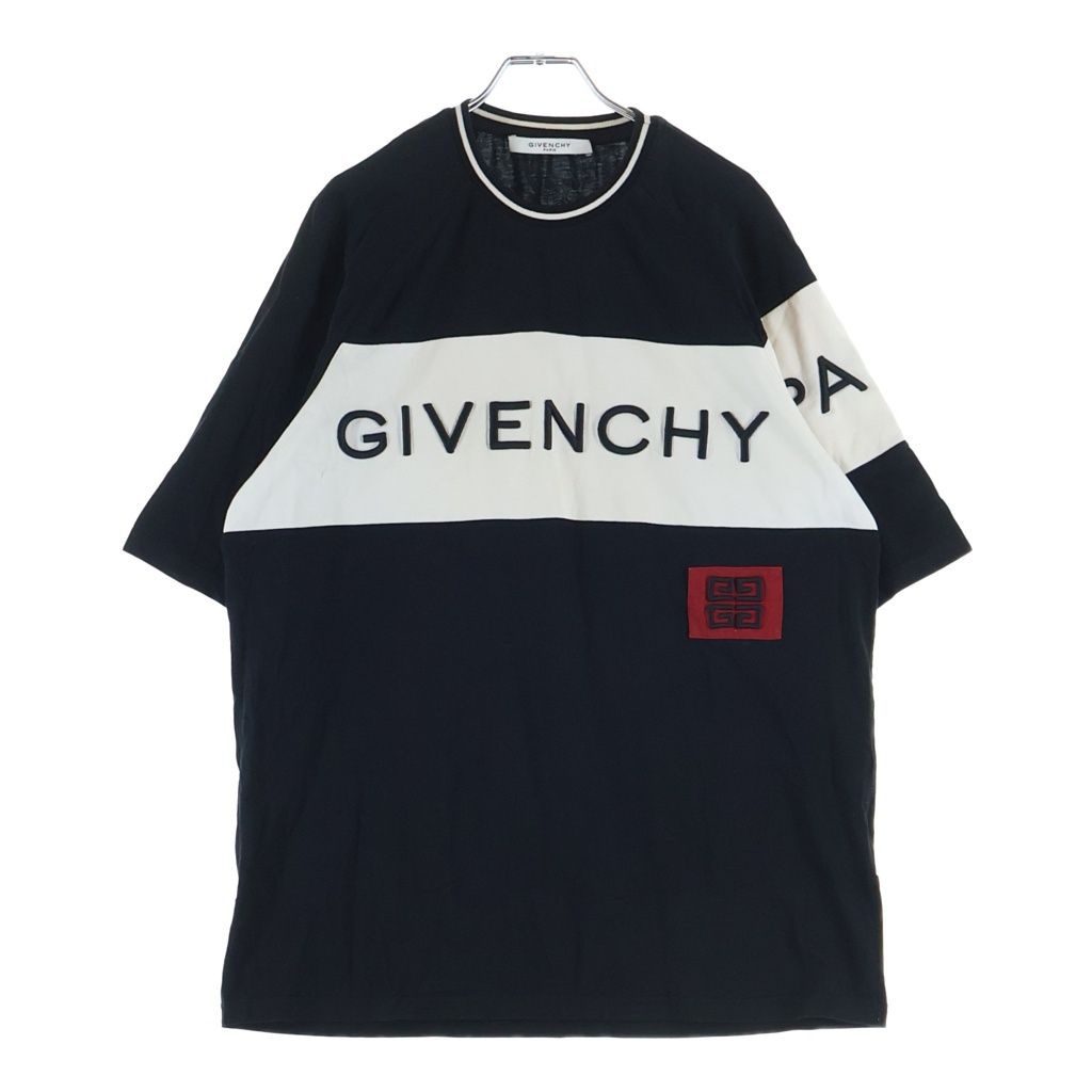 GIVENCHY (ジバンシィ) ロゴ刺繍Tシャツ ブラック #XXL BM708U3002