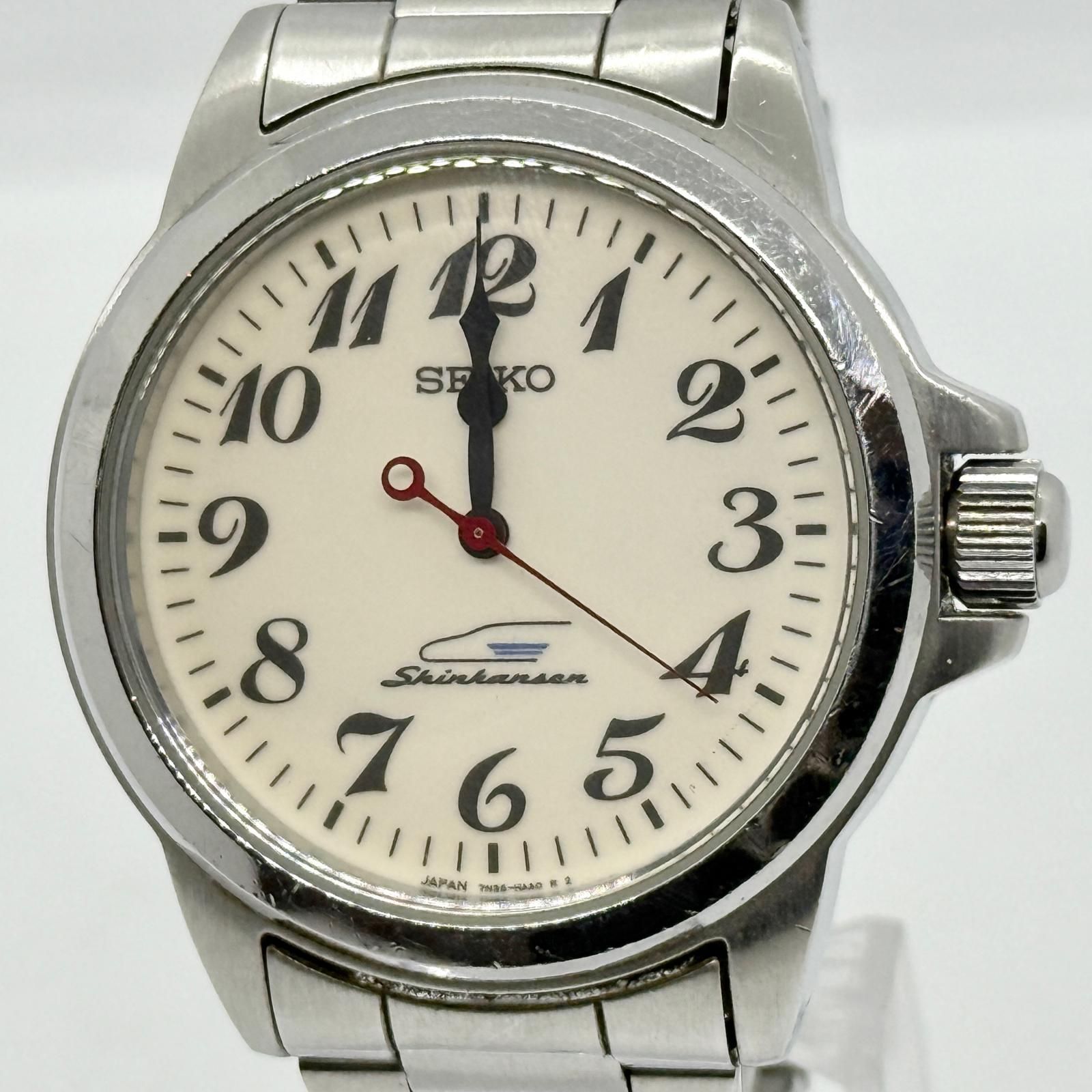 SEIKO セイコー JR東海 新幹線乗務員用時計 アイボリー 7N35-HAA0 QZ メンズ 希少 腕時計 訳あり