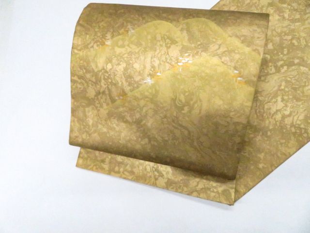 【京松】袋帯 牛首紬 落款入り 太鼓柄 正絹 美品 kyo8z05-254