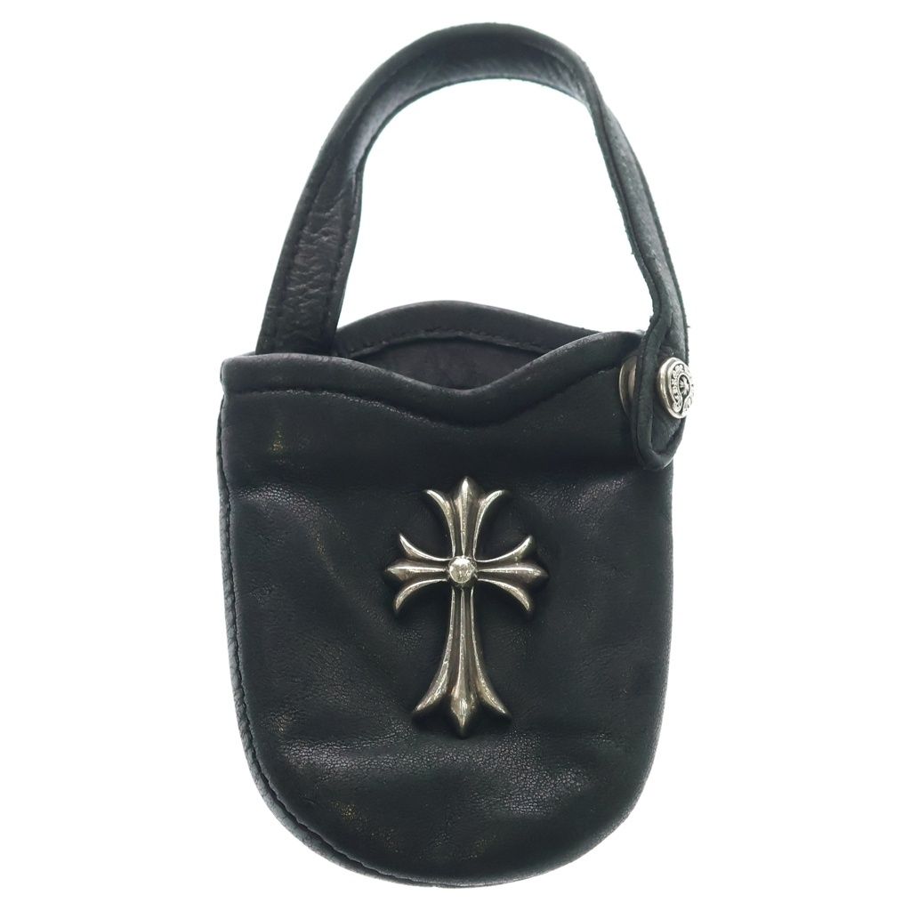 CHROME HEARTS (クロムハーツ) PHONE POUCH W/CH CROSS スモールCHクロス レザーフォンポーチ