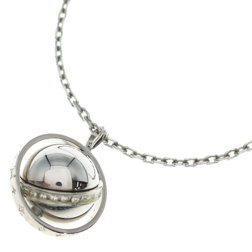 LOUIS VUITTON (ルイヴィトン) ペンダント LVグローブ ペンダント ネックレス チェーン シルバー 30.4g M00327