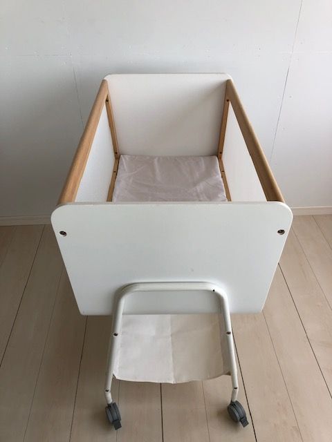 クリーニング済み 説明書付 wagon リリワゴン2 ホワイトベビーベッド