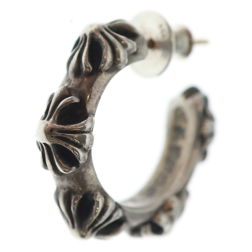 CHROME HEARTS (クロムハーツ) HOOP CROSS クロスバンド フープピアス シルバー BCA100