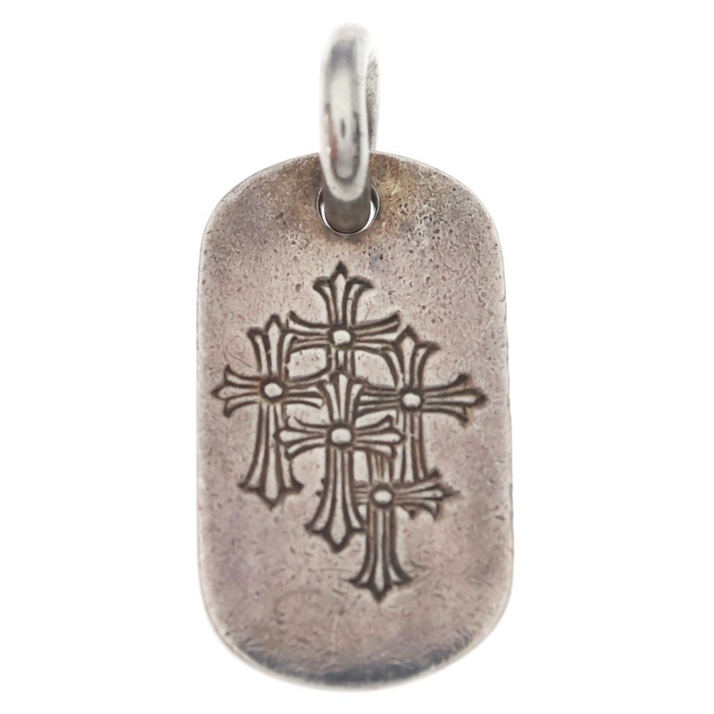 CHROME HEARTS (クロムハーツ) D TAG SML スモールドッグタグ セメタリーエングレイブオールド シルバーネックレストップ
