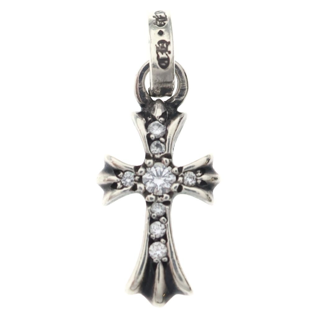 CHROME HEARTS (クロムハーツ) CRS BBYFAT P DMND ベイビーファットクロス PAVEダイヤ ペンダントトップ シルバーBCA234