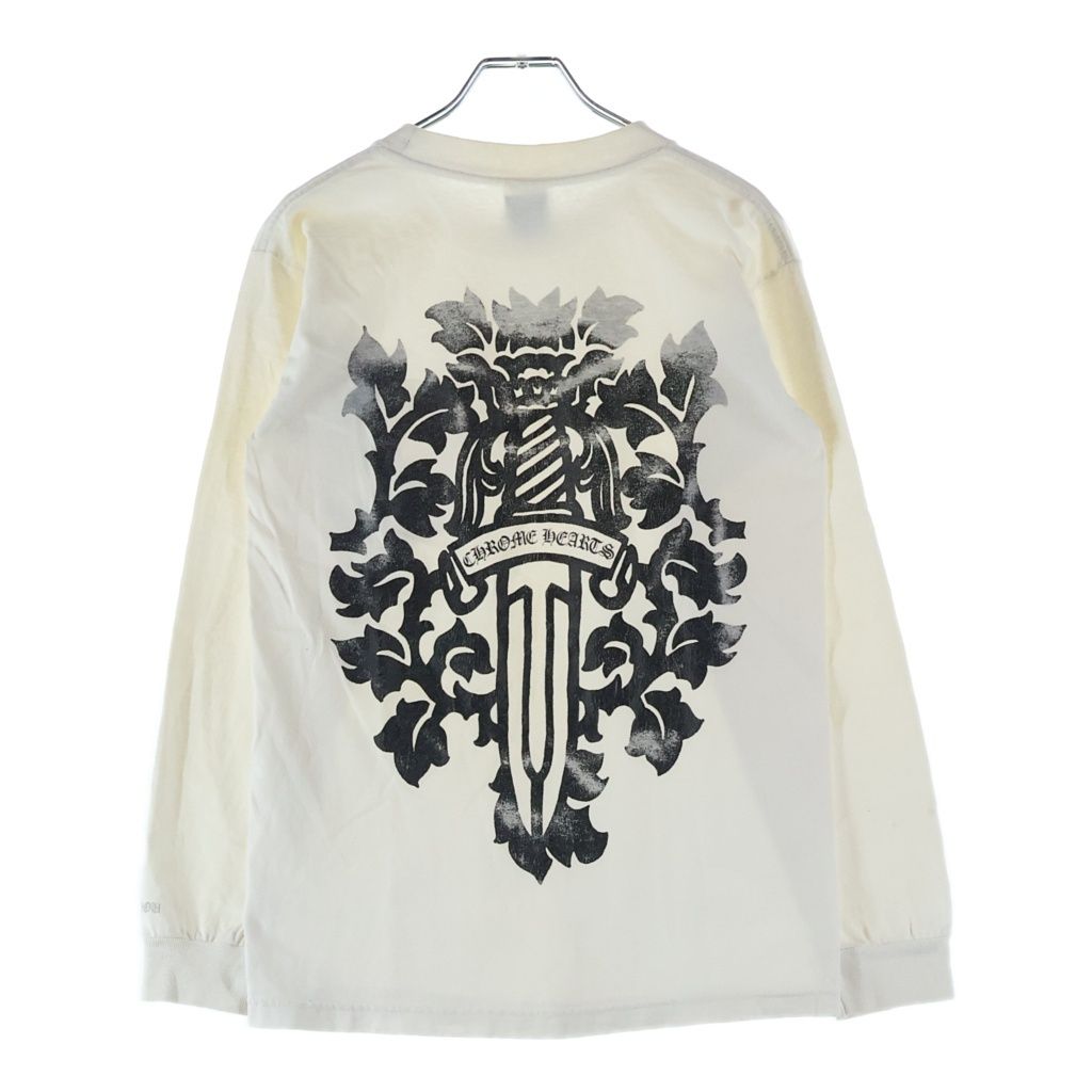 CHROME HEARTS (クロムハーツ) OLD ネックロゴ バックヴァインダガープリント 長袖Tシャツカットソー